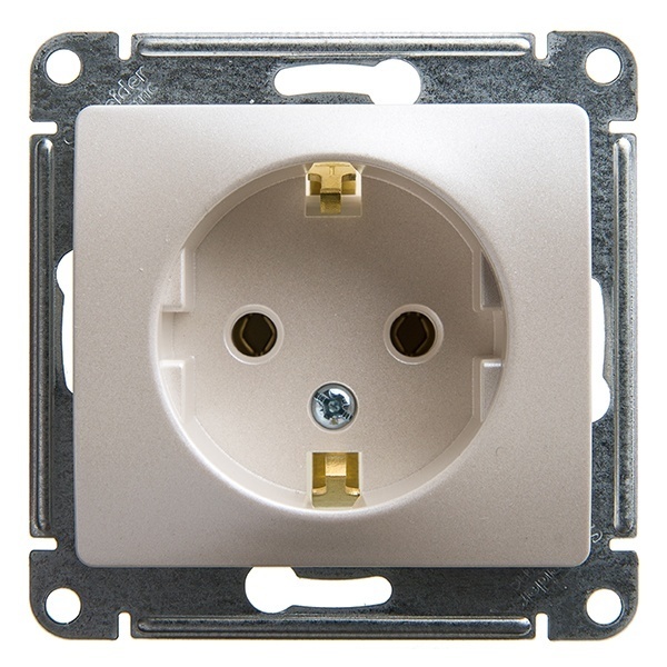 Розетка с заземлением SE Glossa 16А механизм, перламутр