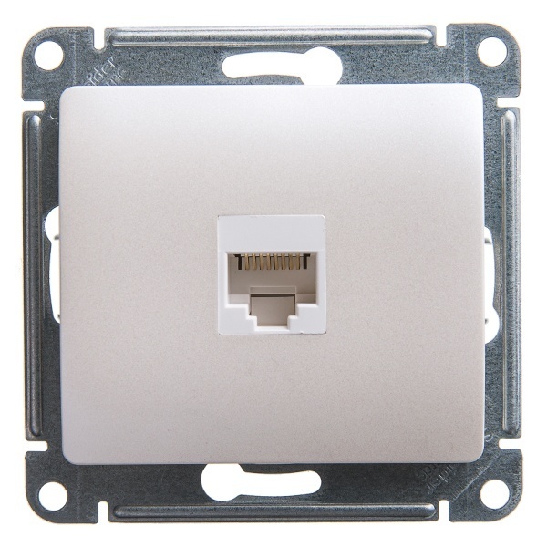 Розетка компьютерная SE Glossa RJ45 кат.5E механизм, перламутр