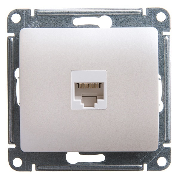 Розетка телефонная SE Glossa RJ11 механизм, перламутр