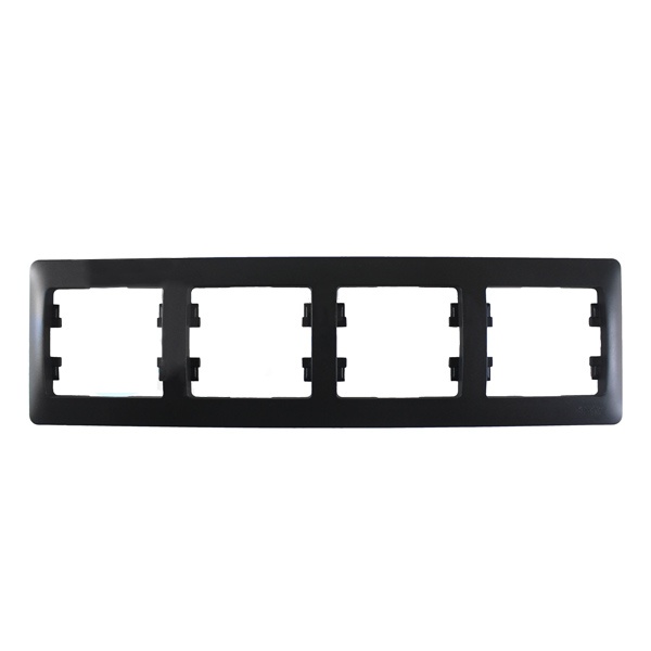 Рамка 4-постовая SE Glossa, горизонтальная, антрацит