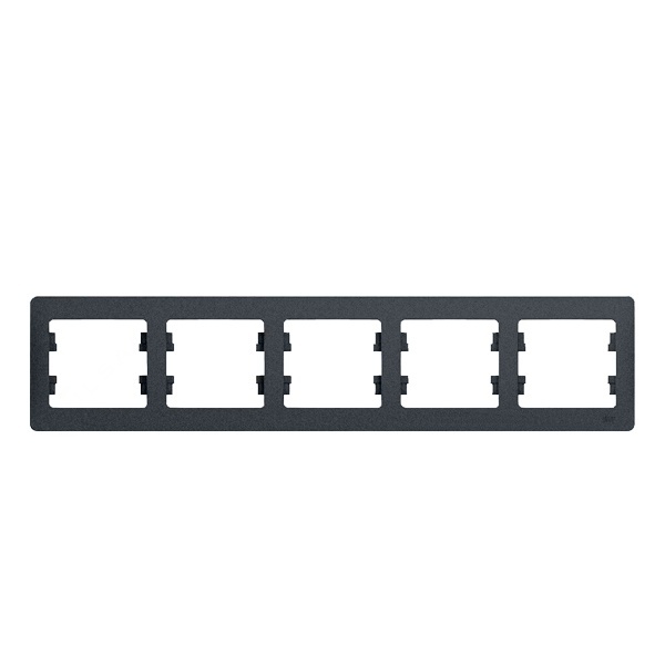 Рамка 5-постовая SE Glossa, горизонтальная, антрацит