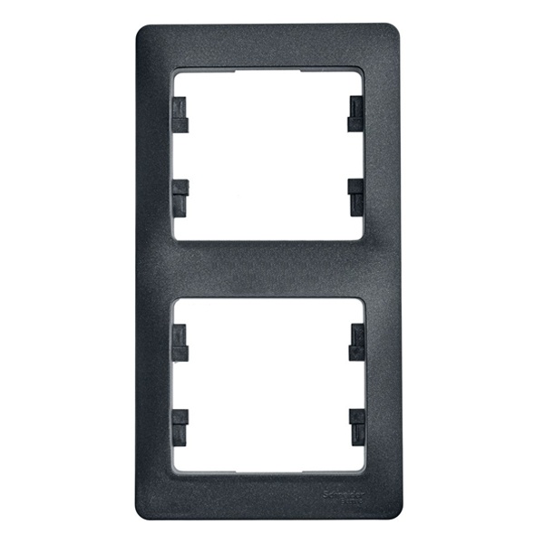 Рамка 2-постовая SE Glossa, вертикальная, антрацит