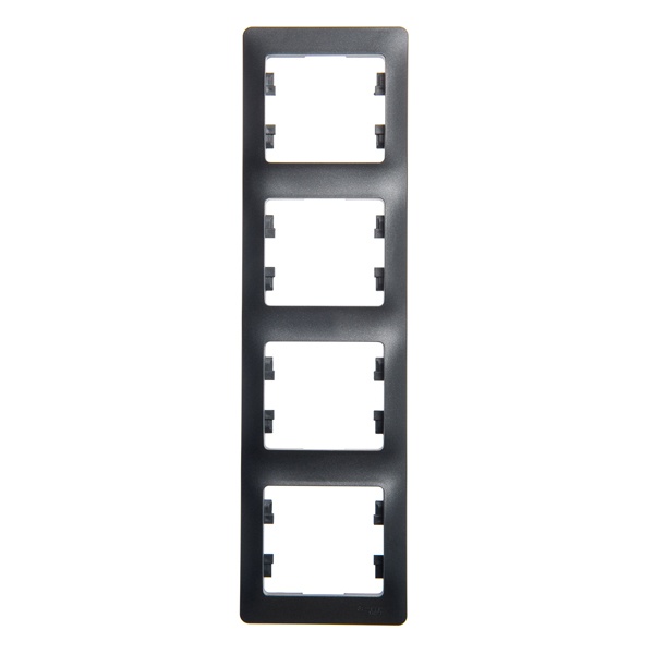 Рамка 4-постовая SE Glossa, вертикальная, антрацит