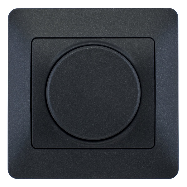 Светорегулятор SE Glossa (диммер) поворотный 300Вт в сборе, антрацит