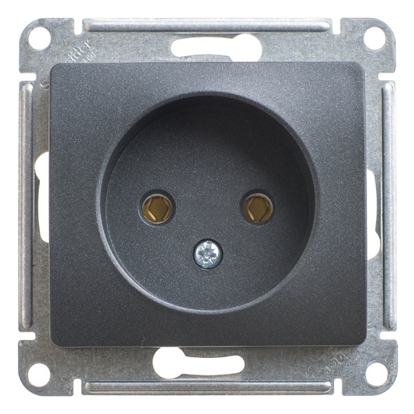Розетка без заземления SE Glossa 16А механизм, антрацит