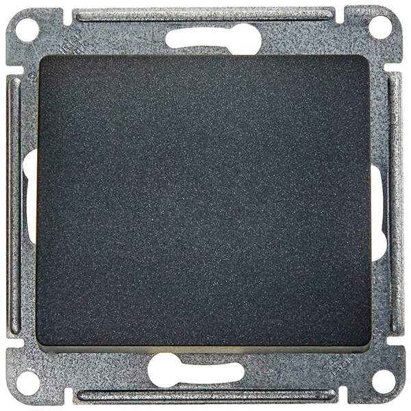 Одноклавишный переключатель SE Glossa 10A механизм, антрацит