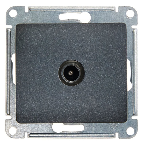 TV Розетка оконечная SE Glossa 1DB механизм, антрацит