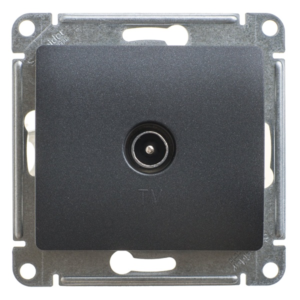 TV Розетка проходная SE Glossa 4DB механизм, антрацит