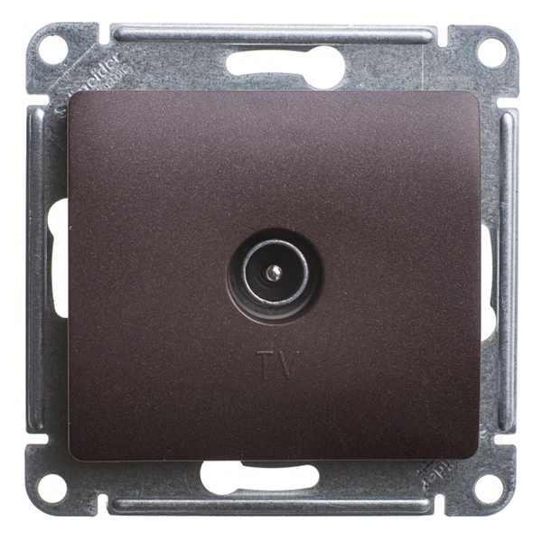 TV Розетка оконечная SE Glossa 1DB механизм, шоколад