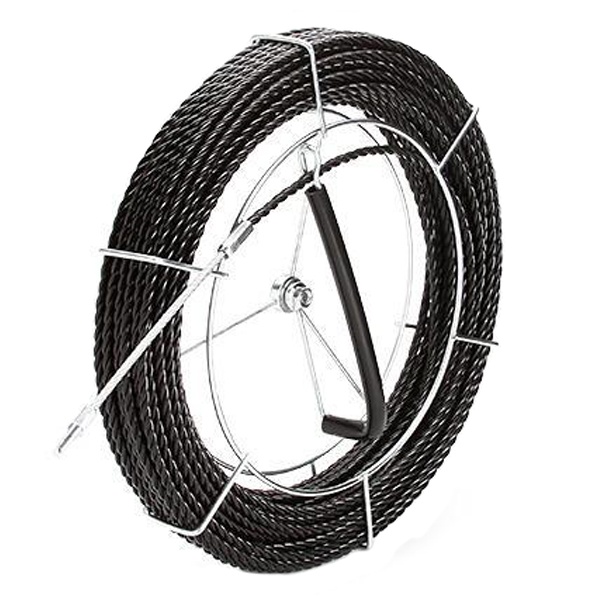Протяжка кабельная из плетеного полиэстера Fortisflex PET d6mm L20m черный на метал. катушке