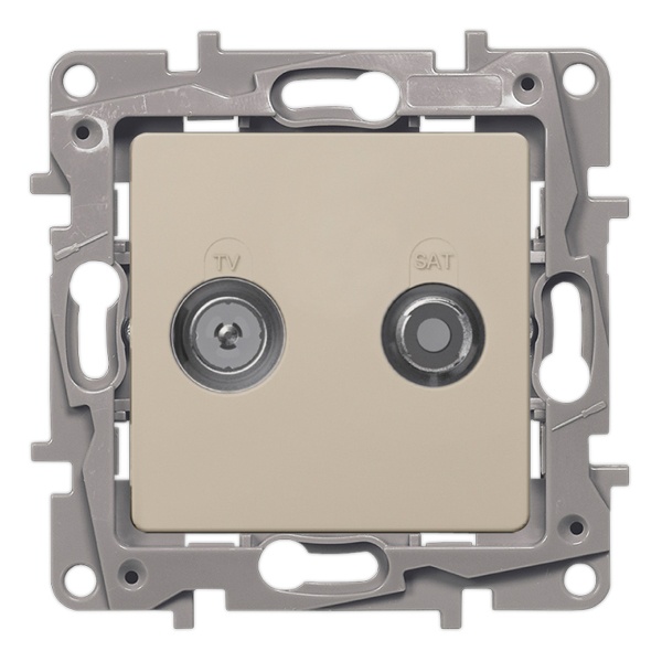 Розетка телевизионная Legrand Etika TV/SAT простая 2дБ, 0-2400мГц, слоновая кость (бежевый)