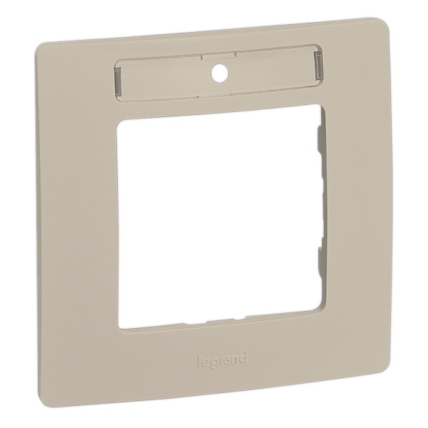 Рамка с держателем для маркировки Legrand Etika 1 пост, слоновая кость (бежевый)