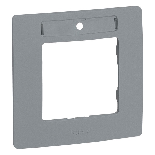 Рамка с держателем для маркировки Legrand Etika 1 пост, алюминий