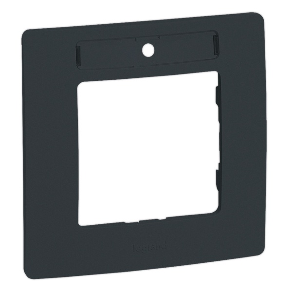 Рамка с держателем для маркировки Legrand Etika 1 пост, антрацит