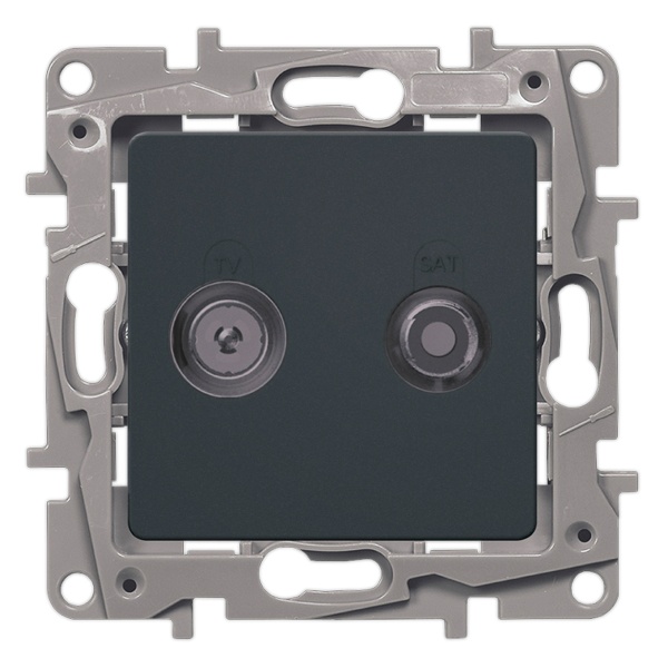 Розетка телевизионная Legrand Etika TV/SAT простая 2дБ, 0-2400мГц, антрацит