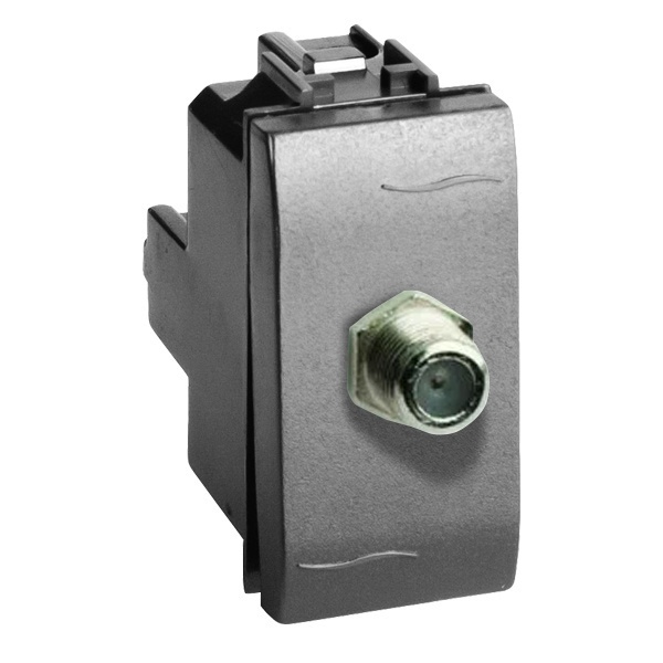 Розетка TV DKC Brava оконечная (прямое кабельное соединение) 1 модуль черная