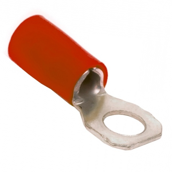 Наконечник DKC НКИ с отверстием под винт и изолир.фланцем 0,25-1,5мм 6,2мм [уп.100шт] красный