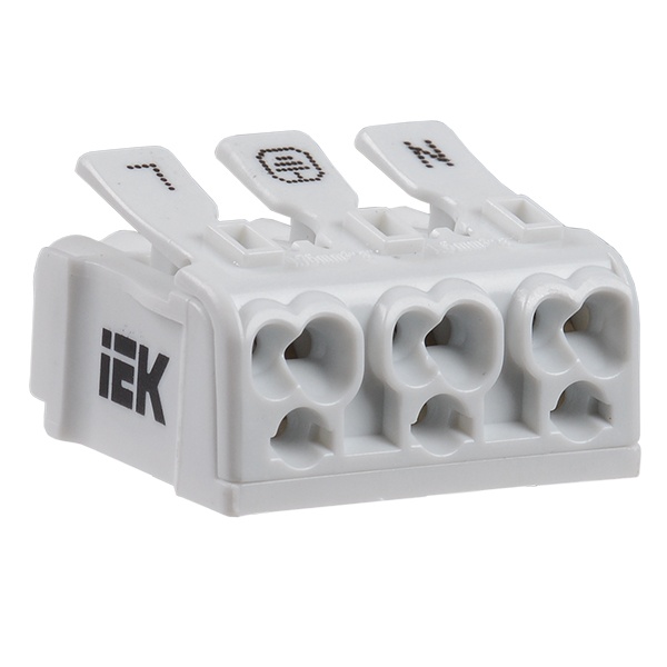 Клемма пружинная ИЭК соединительная КСП3-L+N+PE х (0,5-2,5) [уп. 150шт]