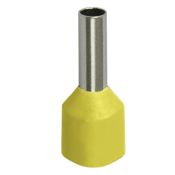 Наконечник кабельный ИЭК НШВИ 1,0-8 с изолированным фланцем желтый Е1008 [уп.100шт]