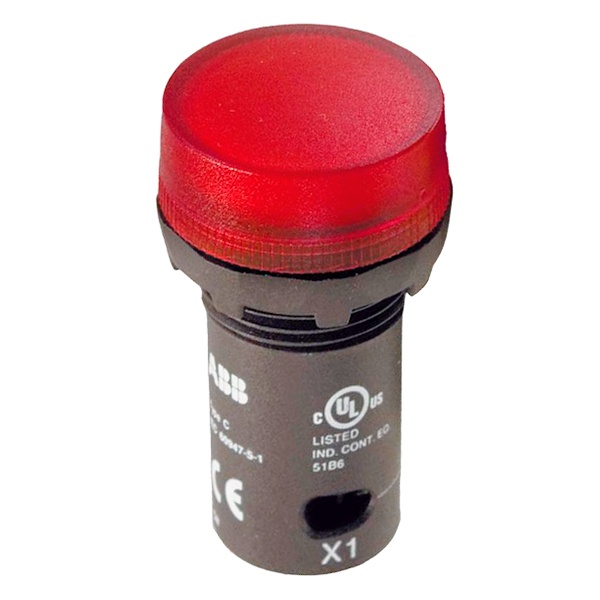 Лампа ABB CL2-523R d22мм красная со встроенным светодиодом 230В AC