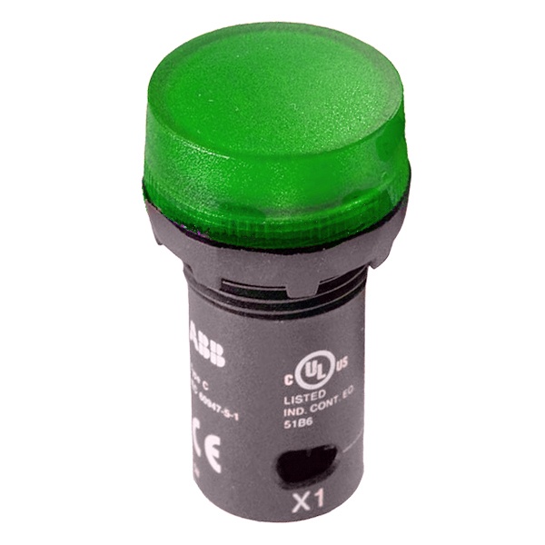 Лампа ABB CL2-523G d22мм зеленая со встроенным светодиодом 230В AC