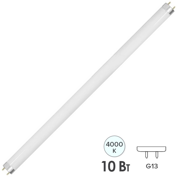 Лампа светодиодная T8 трубка Saffit SBT6010 10W 4000K 230V G13 600мм белый свет