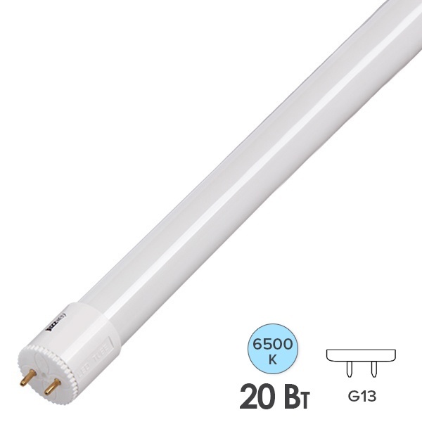 Лампа светодиодная LED JazzWay PLED T8-GL 20W 6500K G13 1200мм холодный свет (стекло)