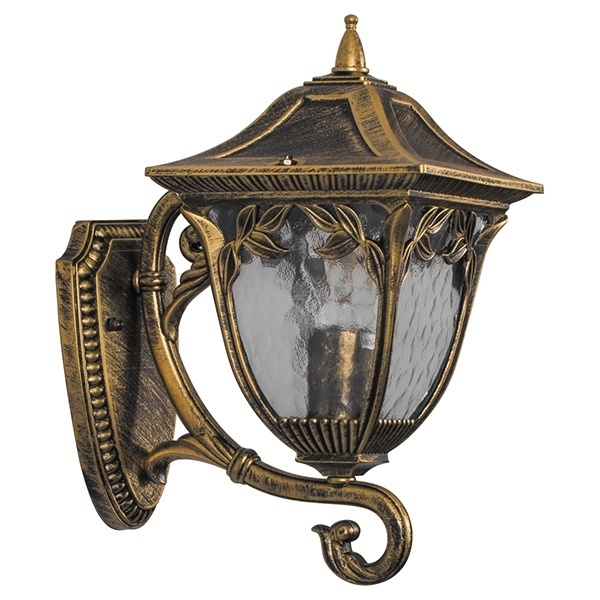 Светильник садово-парковый Афина Feron PL4071 E27 245х180х360мм черное золото (на стену вверх)