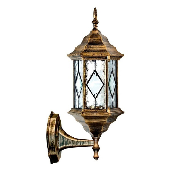 Светильник садово-парковый Витраж Feron PL121 E27 165х200х430мм черное золото на стену вверх