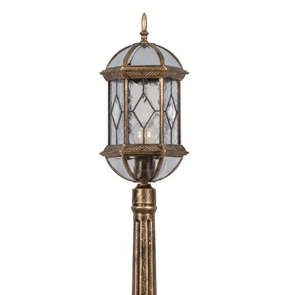 Светильник садово-парковый Витраж Feron PL170 E27 205х180х1150мм черное золото (столб 1,15м)
