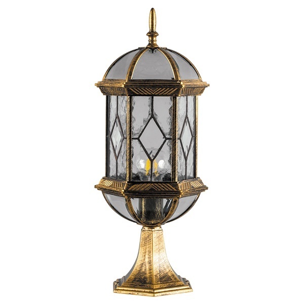 Светильник садово-парковый Витраж Feron PL171 E27 205х180х500мм черное золото (на постамент 0,51м)