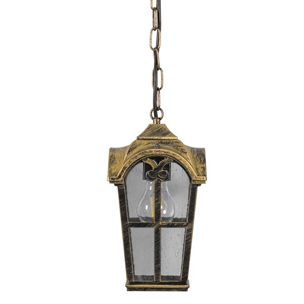 Светильник садово-парковый Замок Feron PL106 E27 150х150х740мм черное золото на цепочке