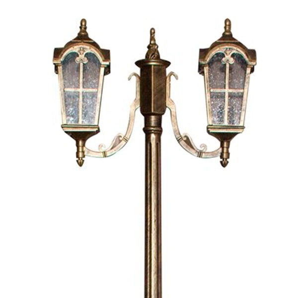 Светильник садово-парковый Замок Feron PL109 2xE27 560х150х2020мм черное золото (столб 2м)