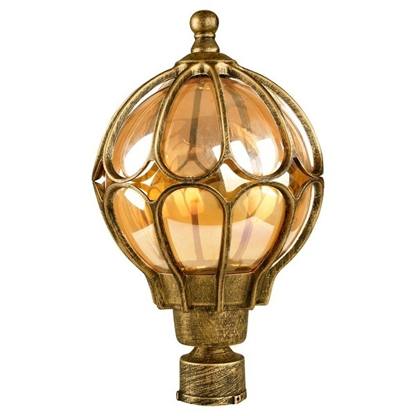 Светильник садово-парковый Сфера Feron PL3803 E27 220х220х370мм черное золото (на столб)