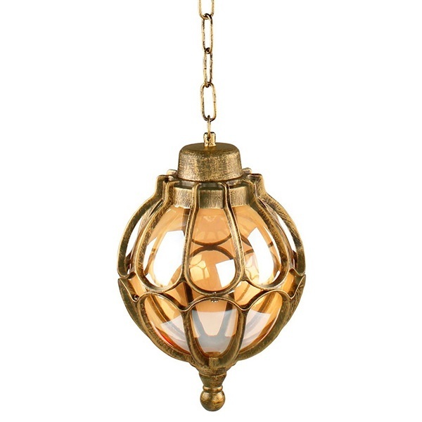 Светильник садово-парковый Сфера Feron PL3805 E27 220х220х840мм черное золото (на цепочке)