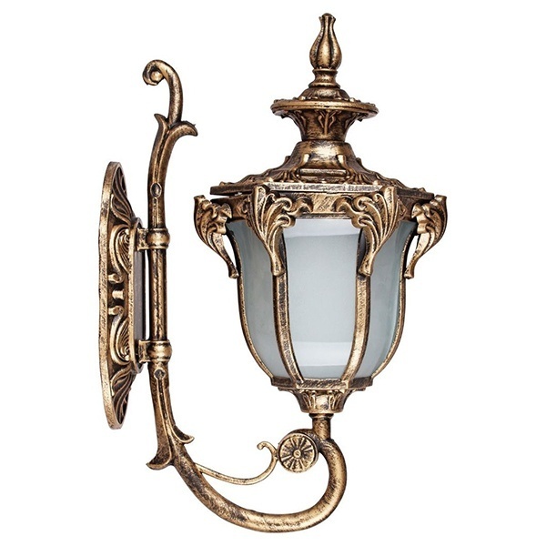 Светильник садово-парковый Флоренция Feron PL4041 E27 270х175х410мм черное золото (на стену вверх)