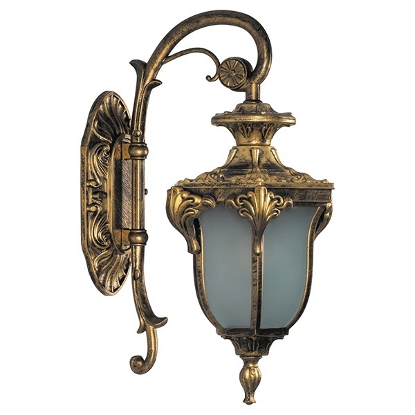 Светильник садово-парковый Флоренция Feron PL4042 E27 270х175х410мм черное золото (на стену вниз)