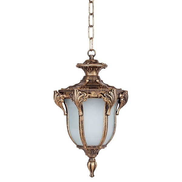 Светильник садово-парковый Флоренция Feron PL4044 E27 200х175х340мм черное золото (на цепочке 500мм)