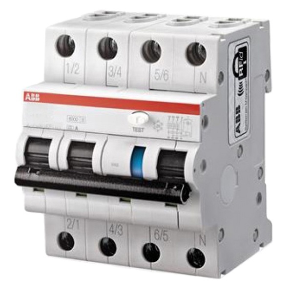 Дифференциальный автомат ABB DS203NC C20А 30mA тип АС 3P+N трехфазный электромеханический 6кА (дифавтомат, АВДТ)