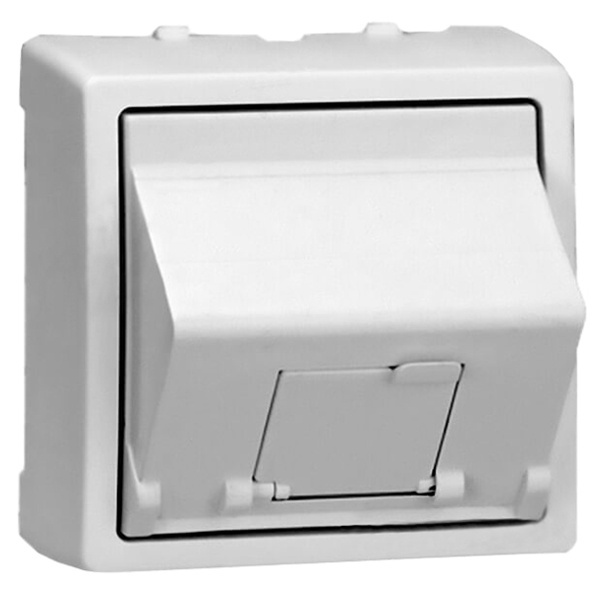 Адаптер Simon 73 Loft на 1 коннектор RJ45(12) наклонный с вкладышем в комплекте, белый