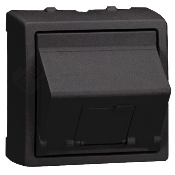 Адаптер Simon 73 Loft на 1 коннектор RJ45(12) наклонный с вкладышем в комплекте, графит