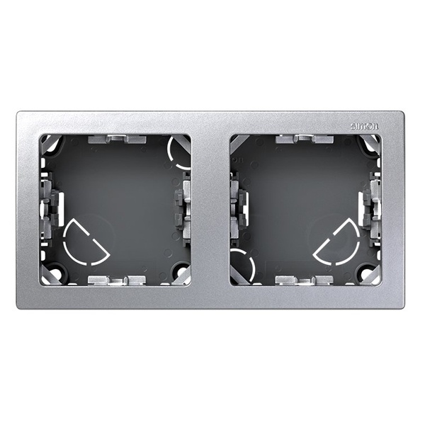 Рамка Simon 73 Loft 2 поста горизонтальный 75х146 мм, алюминий