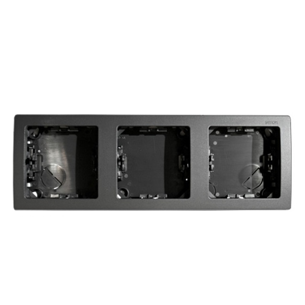 Рамка Simon 73 Loft 3 поста горизонтальный 75х217 мм, графит