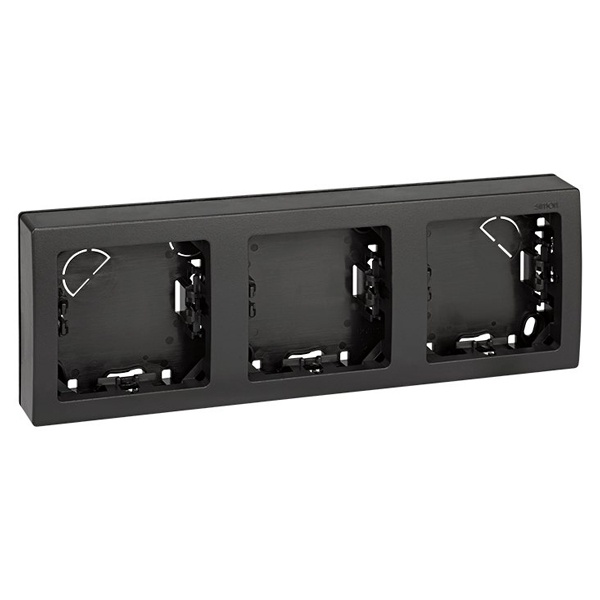 Рамка Simon 73 Loft 3 поста вертикальный 75х217 мм, графит