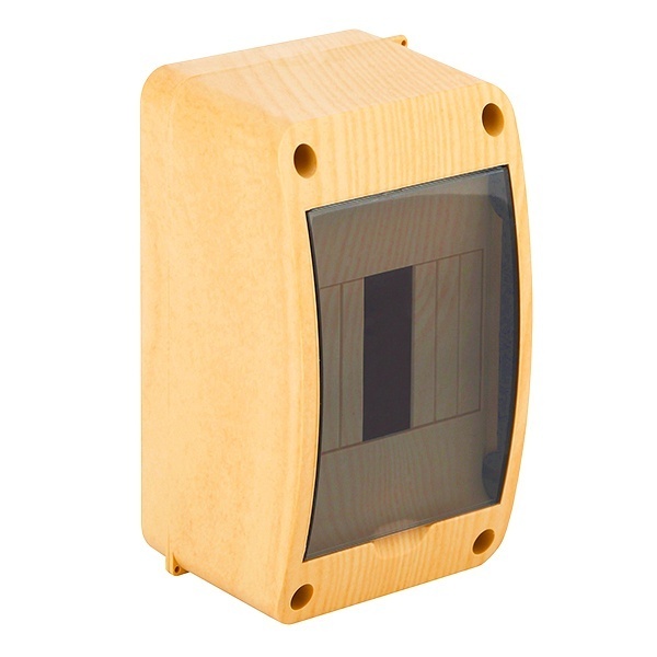 Щит распределительный навесной Ruvinil Tyco на 4 модуля под дерево Бук, 140х90х85мм