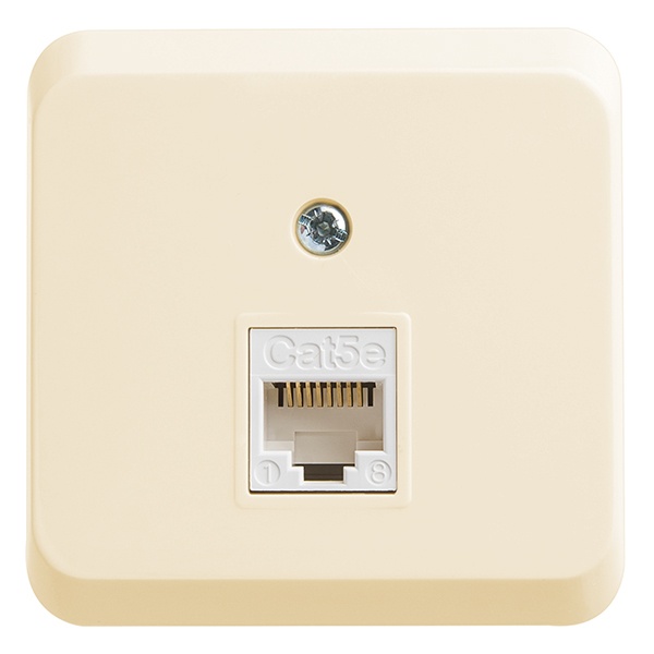 Накладная розетка компьютерная RJ45 кат.5E SE Этюд кремовый