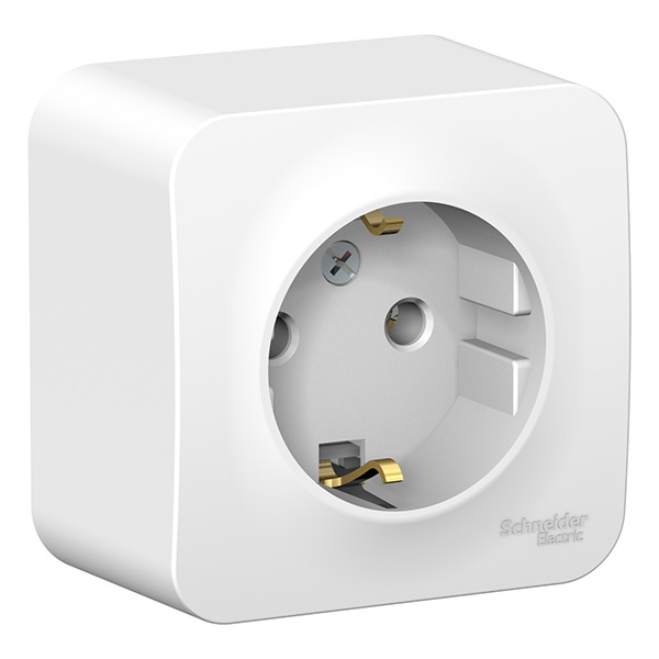 Накладная розетка с заземлением без шторок SE Blanca 16А 250В белая