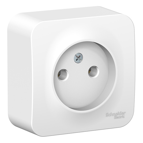 Накладная розетка без заземления без шторок SE Blanca 16А 250В белая изол.пластина
