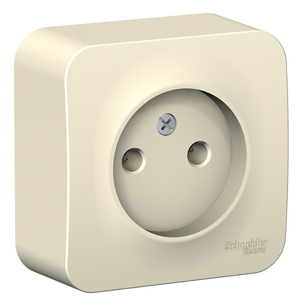 Накладная розетка без заземления без шторок SE Blanca 16А 250В молочная