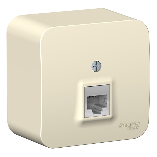 Накладная розетка телефонная RJ11 SE Blanca молочная изол.пластина